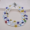 Cross-border Amazon handmade jewelry: Devil's Eye Collarbone Necklace for men and women, new eye choker pearl necklace. Hao Hao 41350723041537721 details Picture
